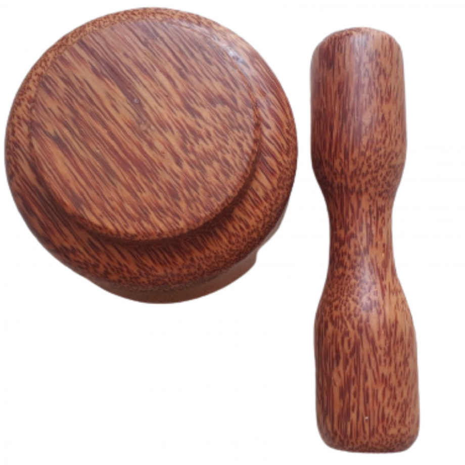 COCONUT WOOD MORTAR AND PESTLE