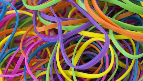 colorful rubber band 
 