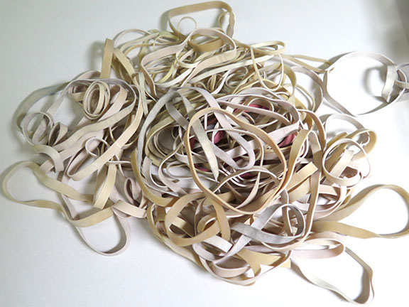rubber bands used to  hold things